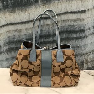 Coach purse with blue accents